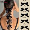 5 Stück Schleifenverzierte Haargummis für Mädchen Damen Style Haarbänder Schleifen-Haarseil Mode Einfarbig Geschenk Kopfschmuck Haarschmuck