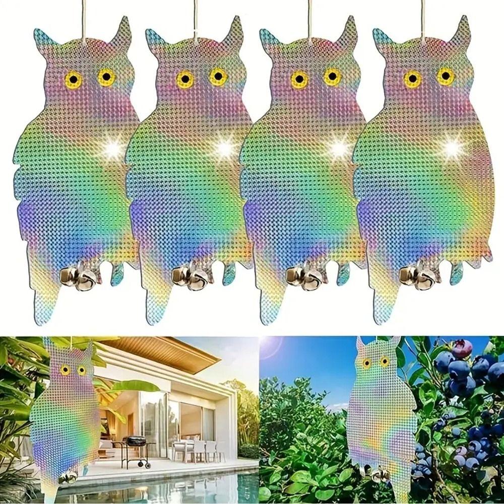 With Bells Fake Bird Scare Device Double-sided Laser Bird Repeller Balcony