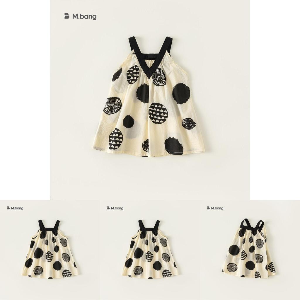 Girl Summer Dress With Cotton Fabric And Dot Pattern For Ages 3 To 8
