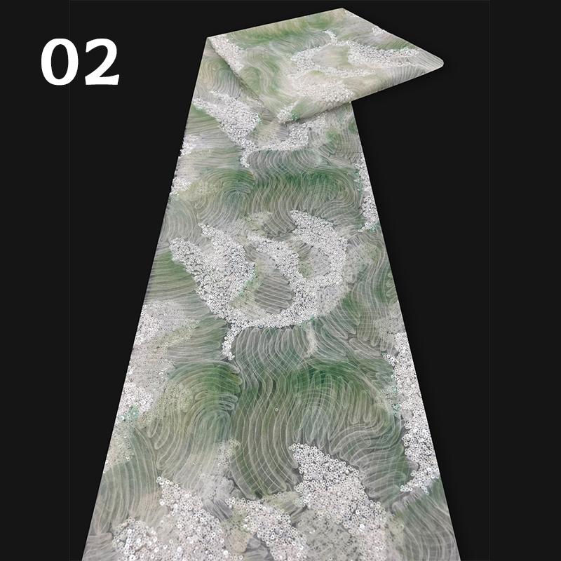 Luxurious Pearl Beaded Embroidery Fabric High Quality Lace Sequin Tulle Lace Designer Fabric For Diy Sewing Dress Clothes