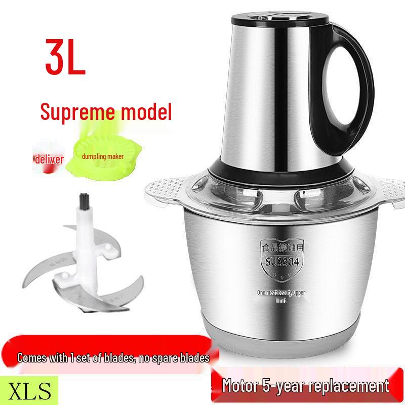 

5л Електрична м ясорубка та кухонний комбайн: Багатофункціональна нержавіюча сталь, Ідеально підходить для часнику, чилі та побутового використання