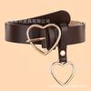 Womens Slim Leather Belt With Heart Pendant Decorative Waistband Casual Office Wear