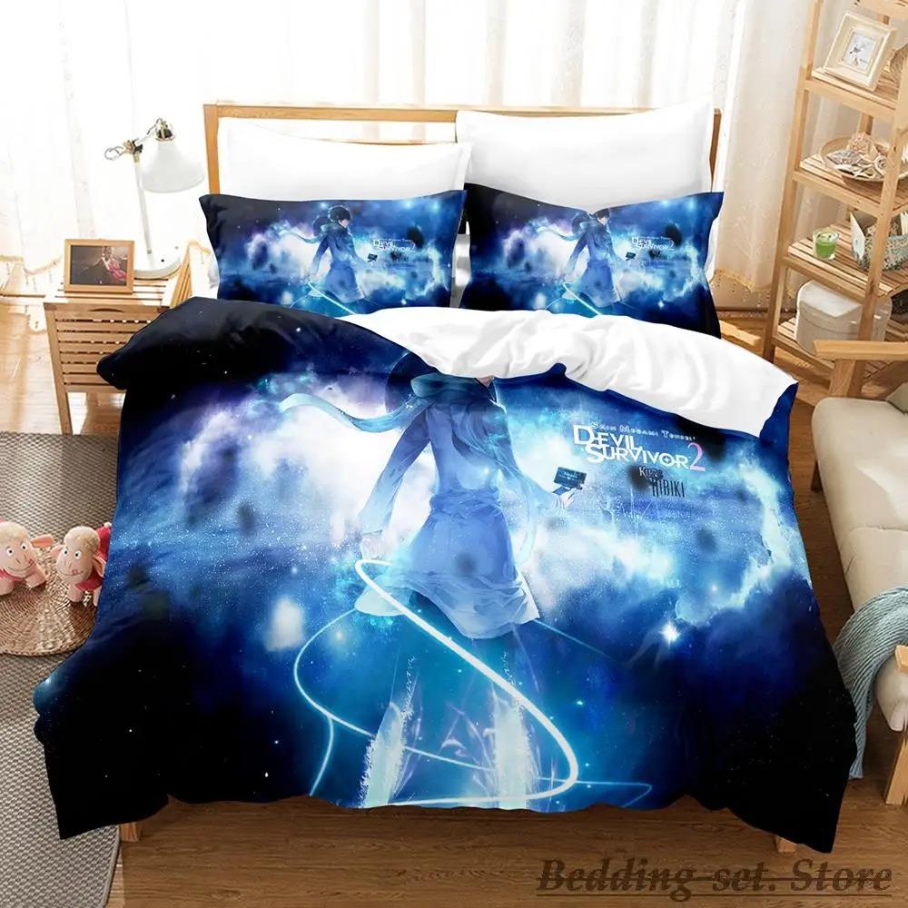 Devil Survivor 2 The Animation Bedding Set Single Twin Full Queen King Size Bed Set Adult Kid Bedroom Duvetcover Sets Anime