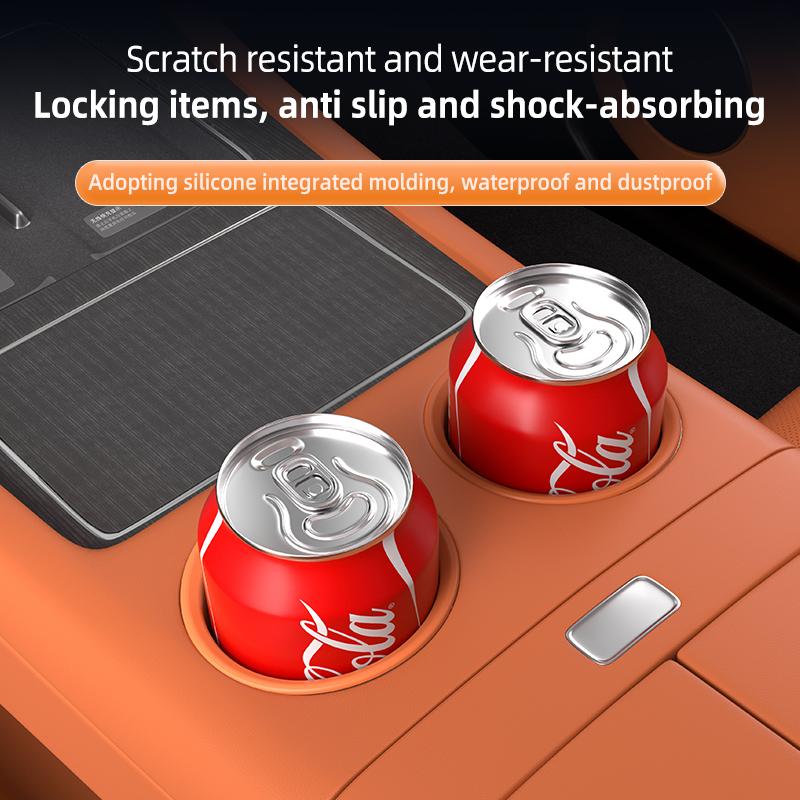 2Pcs Custom Soft Silicone Cup Holder Mats for AITO M8 5/6Seat 2025 Anti-Slip,Interior Center Console Cup Holders Easy to Clean