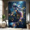 Enchanting Mermaid Print Waterproof Shower Curtain for Bathroom, Colorful Ocean Design High-End Toilet Partition Curtain