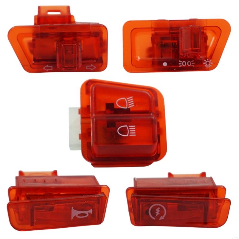28GC 5 Pieces Motorcycle Switch Button with Headlight Turn and Horn Functions Suitable for Modified Mopeds Scooter