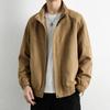 Firstview Men's Stand Collar Suede-Look Multi-Pocket Casual Jacket