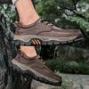 Módní Outdoorové Kempingové Turistické Boty Pánské Kožené Šněrovací Ploché Horolezecké Boty s Tlustou Podrážkou Cestovní Chůze Pánské Boty Velká Velikost 40-50