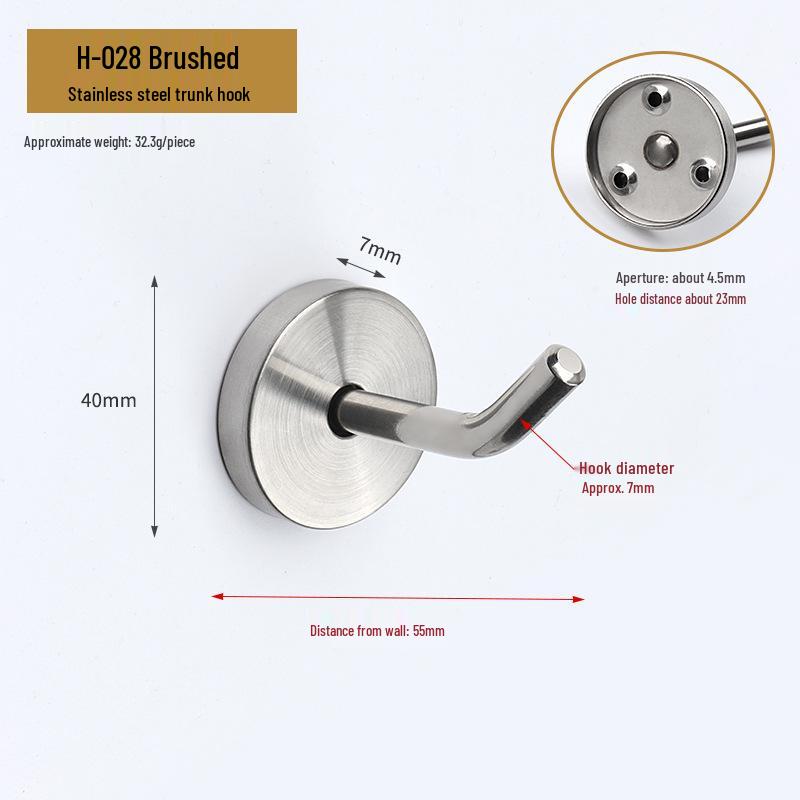 Jinrui Stainless Steel Black Bathroom Hook for Coats and Hats