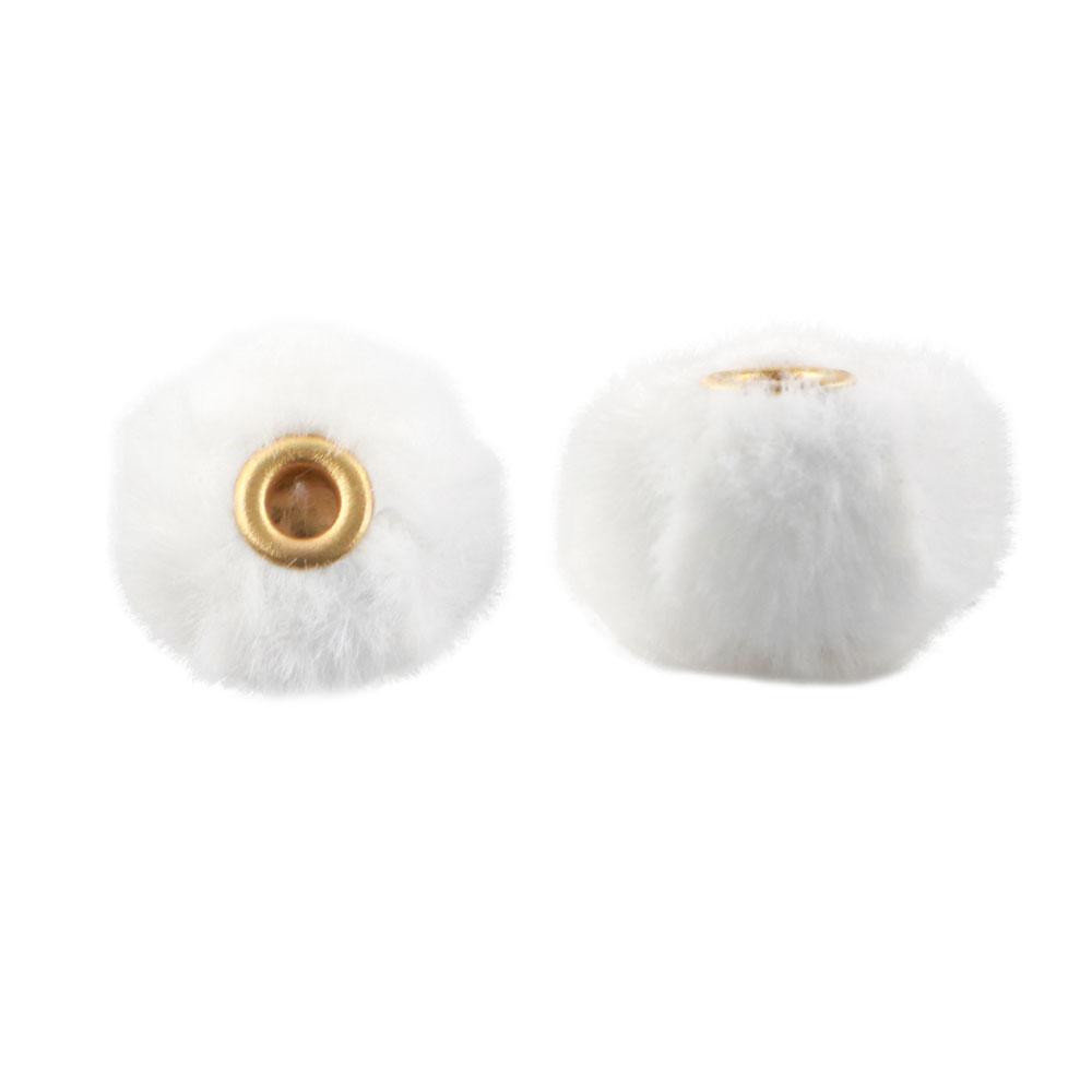 20Pcs/lot 20MM Pompom Beads Plush Fur Covered Ball Bead Charms Straight Hole Big Hole Spacer Beads For Handmade Jewelry Access