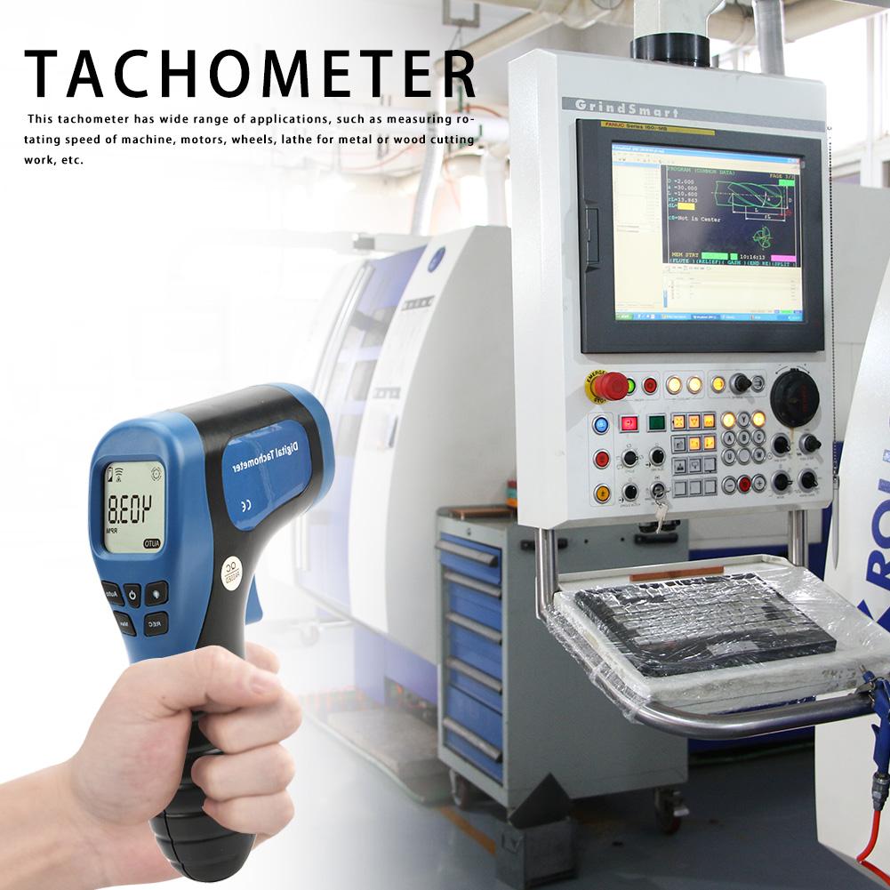 Handheld Digital Photo Tachometer RPM Meter 2.5RPM-99999RPM Non-Contact Motor Lathe Speed Gauge Motor Speed Gauge Gun Engine Use