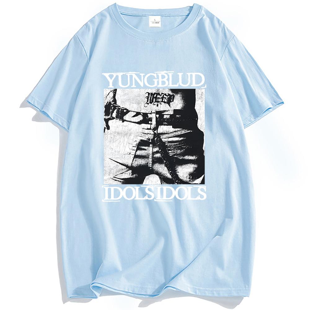 Idols Tetování Tričko YUNGBLUD Zpěvák Potisk Trička Bavlna Krátký Rukáv Letní Tričko Unisex Streetwear Hip Hop Pánská Trička Top
