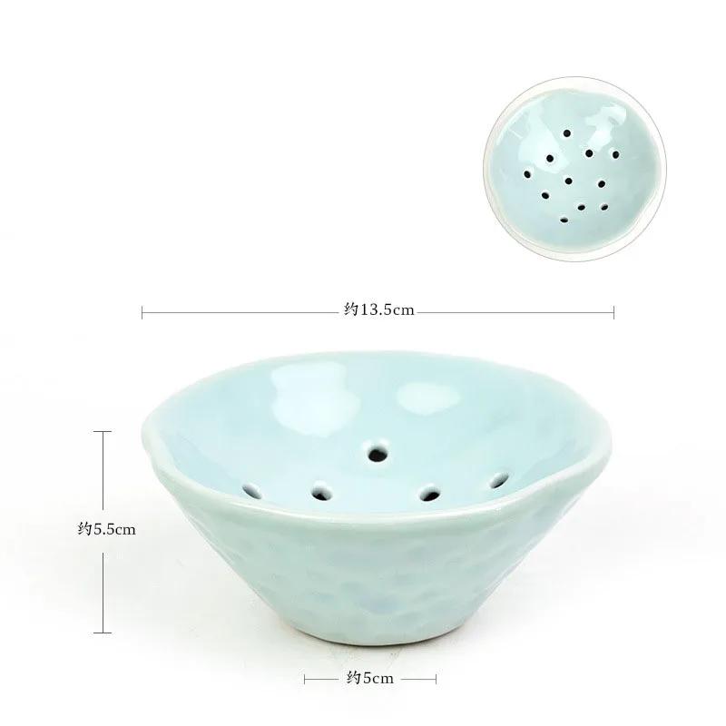 Japanese Style Ikebana Holder Ceramic Lotus Shape Ikebana Flower Arrangement Vase Tea Table Zen Kenzan Flower Art Fixed Tool