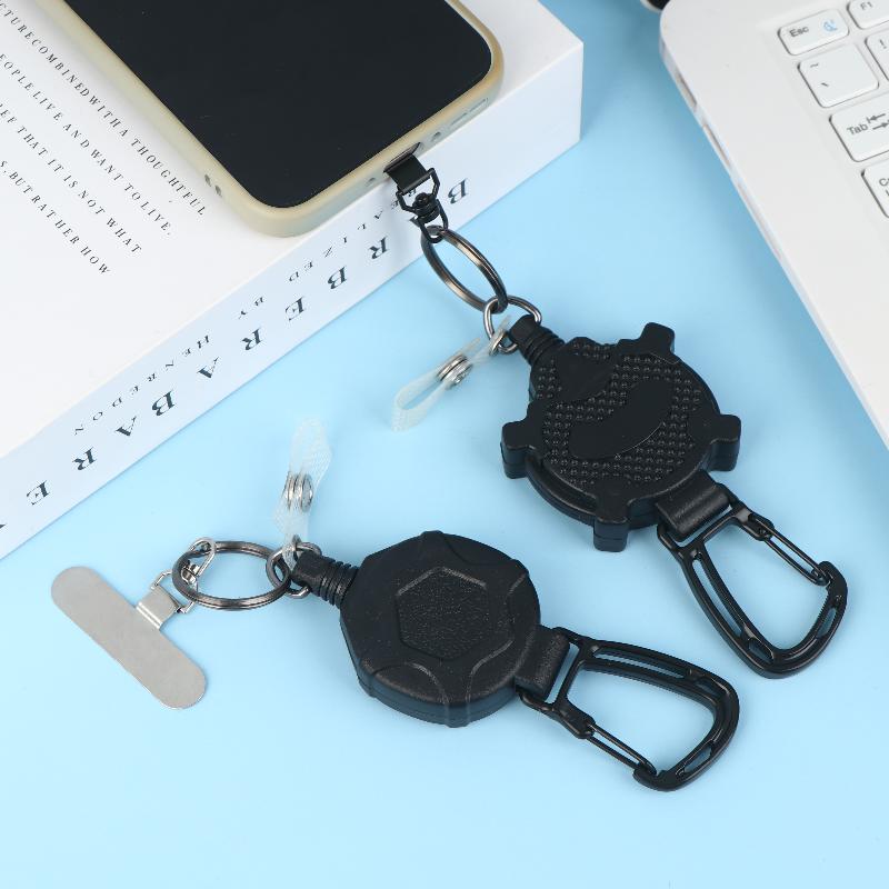 1 Set Smartphone Safety Lanyard Strap Retractable Phone Holder With Carabiner Anti-Drop Harness For Hiking Cycling Climbing