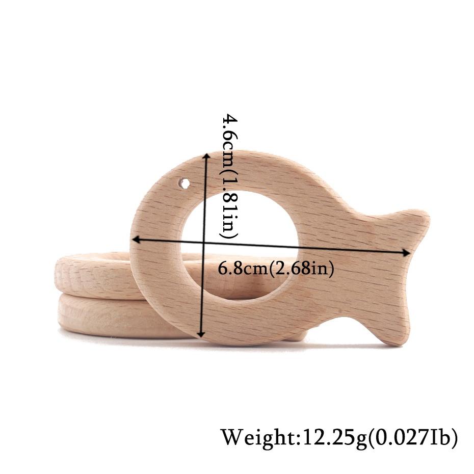 Let's Make Wooden Teether 20pc Natural Wooden Animal Hedgehog Porcupine Teething Rattle Montessori Inspired Nursing Pendant