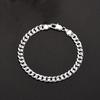 Jewelry Copper Plated 925 Silver Men's and Women's 7mm Side Car Flower Concave Bracelet
