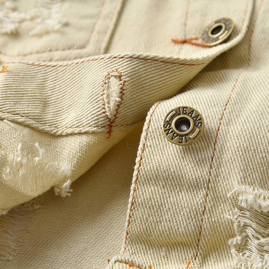 Jongens en meisjes effen kleur revers lange mouw denim jasje toplaag