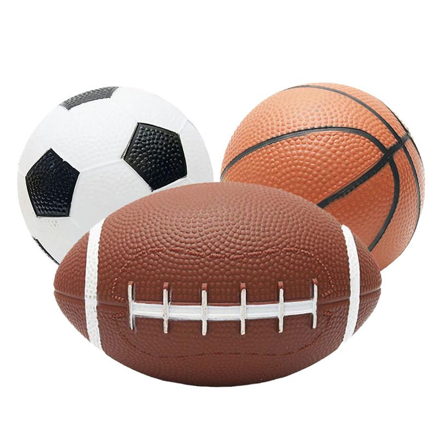 1 Stück Mini aufblasbarer Rugby & Basketball & Fußball Langlebige Trainingsspielzeuge für Hunde Interaktives Apportierspiel Kauspielzeug XJM