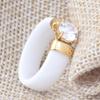 6MM Ceramic Black and White Couple Rings with Zirconium Inlay