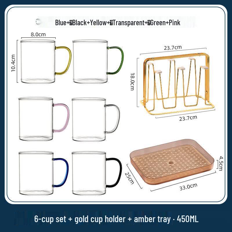 Handton Borosilicate Glass Cup Draining Set