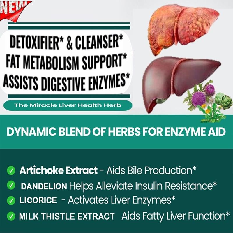 Liver Detoxification Soothing Capsules Milk Thistle and Dandelion Promote Lipid Reduction and Immune Enhancement 120 Capsules