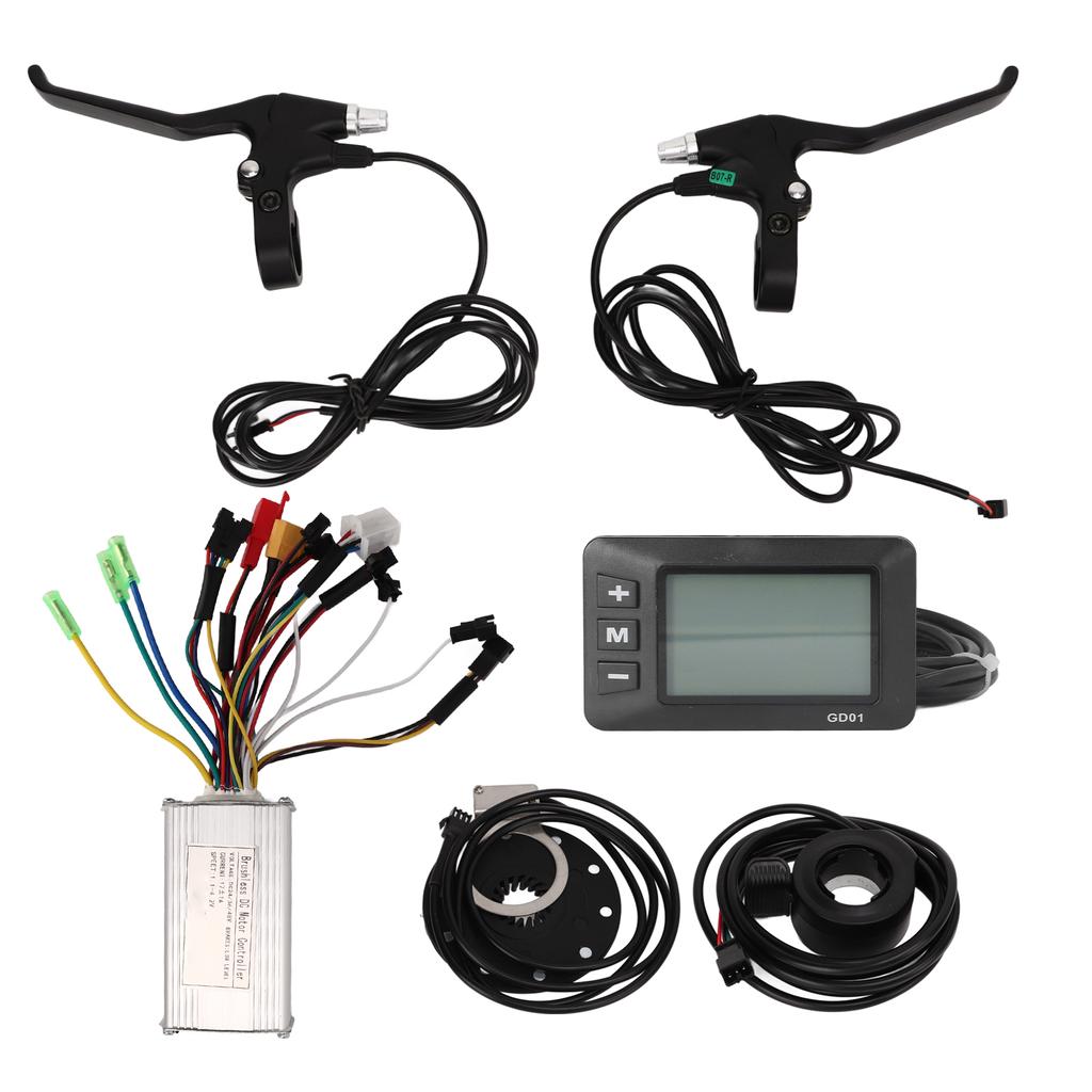 Electric Scooter Conversion Kit Waterproof GD01 Panel 17A Controller Throttle Brake Handle for 350W