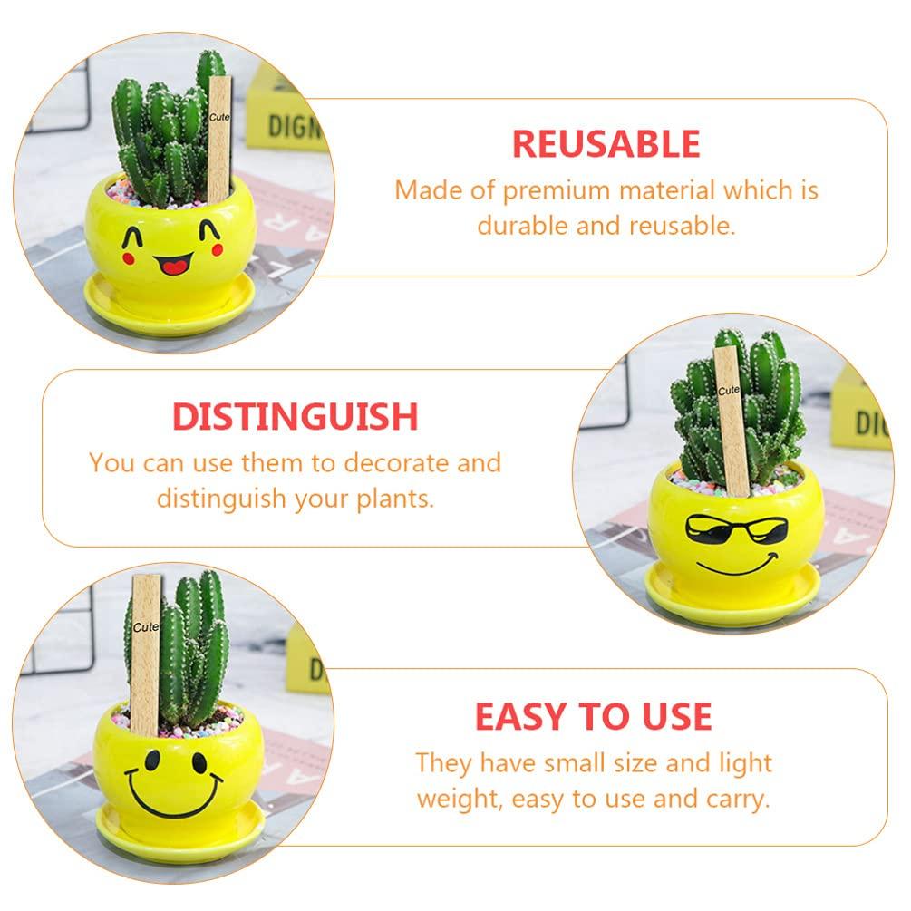 Amosfun Gardening Name Plates for Flower Pot Vertical Wood 50 Gardening Decoration Flower Easy To X 2 Cm Labels, Succulents, Tags, Wooden, Small,