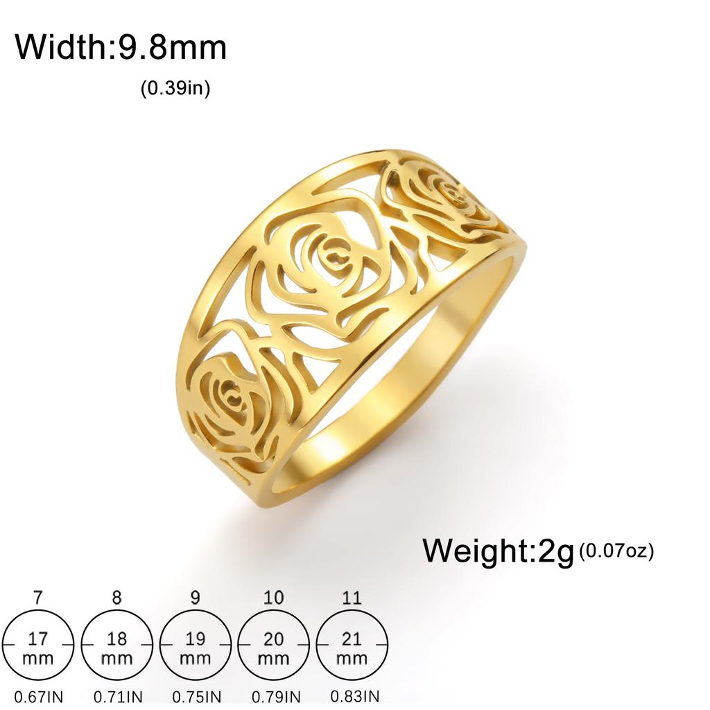 Cazador Rose Flower Rings for Women Stainless Steel 2026 Trend Jewelry Finger Ring Wedding Anniversary Birthday Gifts Wholesale