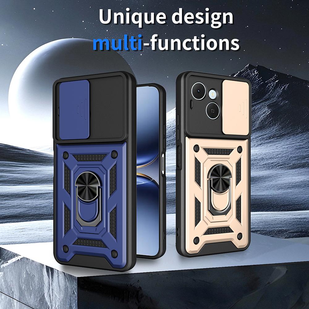 Armor Holder Funda for Tecno Spark 40C 4G Case Cover Slide Camera Protection Ring Stand Shockproof Back Capa Funda