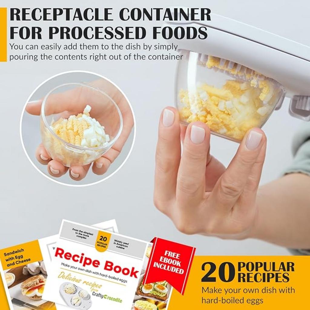 Egg Slicer for Hard Boiled Eggs - 3 Slice Modes Egg Cutter, Heavy Duty, Stainless Steel Dicer Kitchen Chopper Tool for Strawberry Grape Cherry Tomato