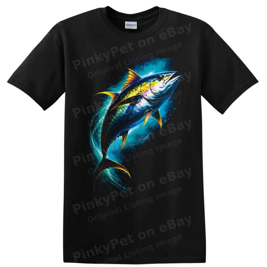Tuna Fish T Shirt Colorful Ocean Predator Angler Sport Fishing Graphic Tee