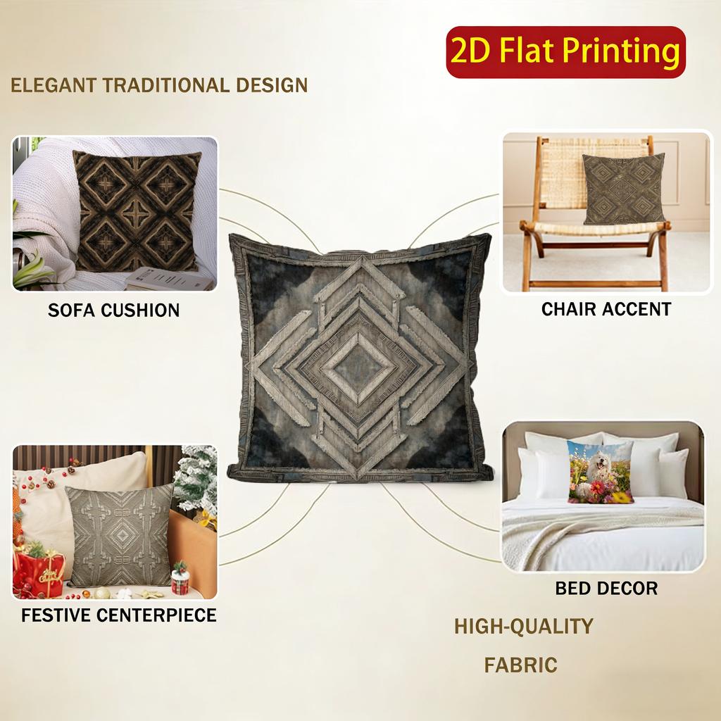 Bohemian Geometric Pattern Throw Pillow Covers Pattern Cushion Cover Suitable For Sofa Bedroom Car Pillow Cover