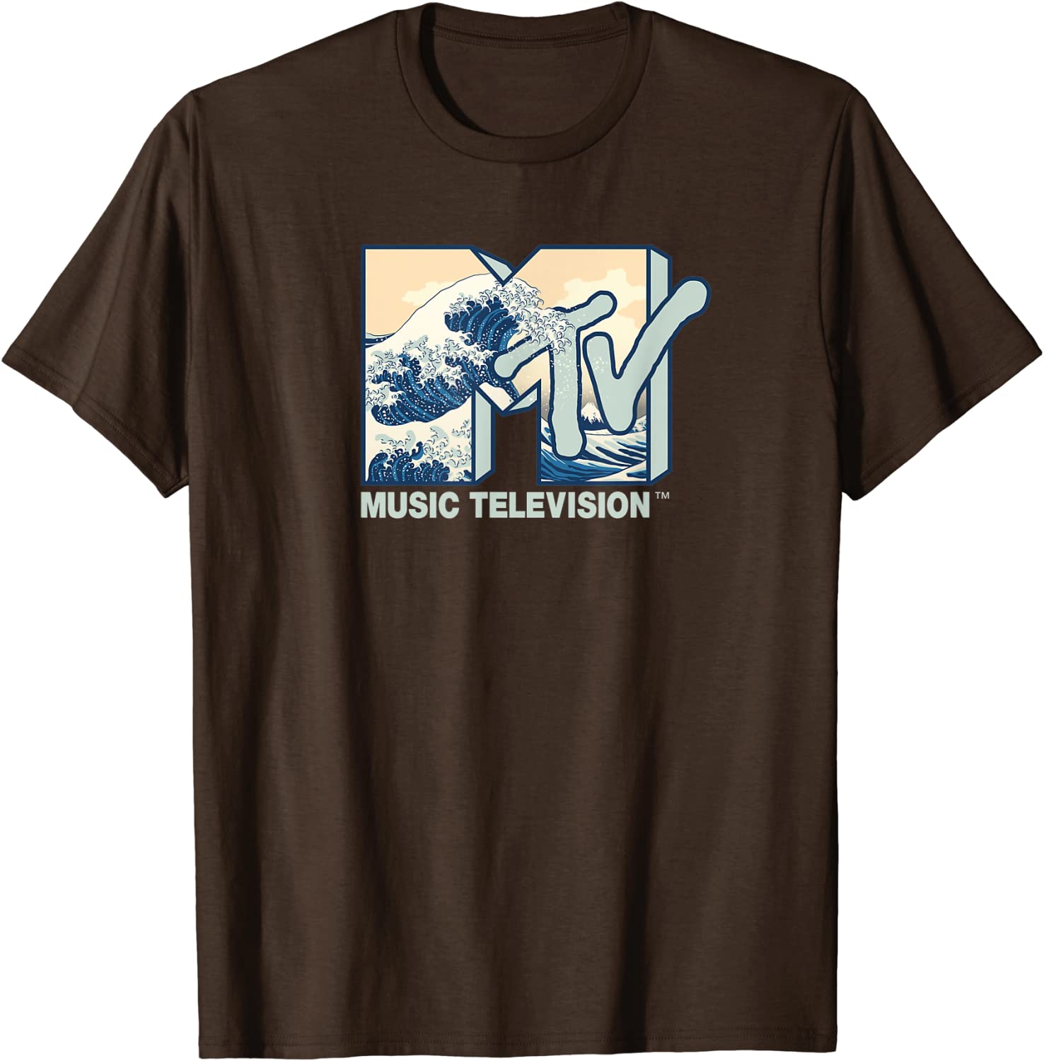 The Great Wave Off Kanagawa Retro MTV Logo TShirt S