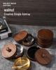 Gold-Stainless Steel Ashtray with Lid, Solid Wood Base – Anti-Ash Design for Home and Office, Ideal Gift.