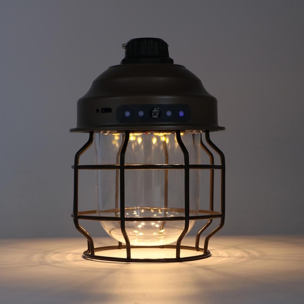 Outdoor Hanging Camping Lanterns Rechargeable Tent Light Vintage Lantern Portable Lamp for Yard Patio Garden Party