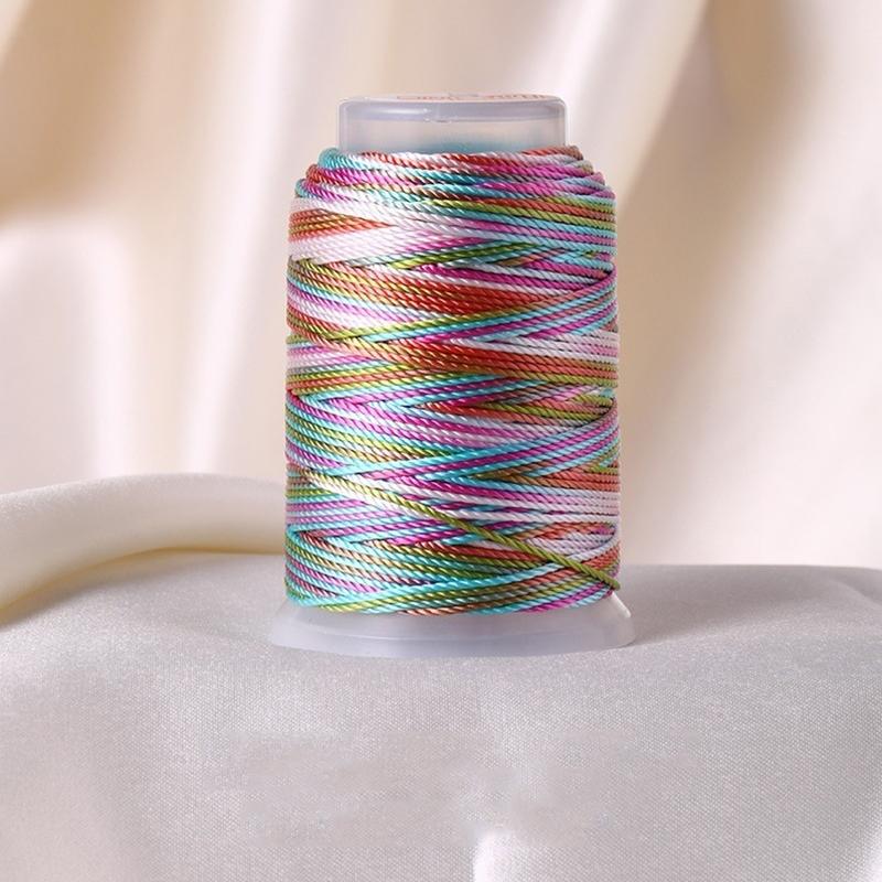 

1 моток ручной работы, многопрядная нить, полиамидное волокно, цветная нить, ручной браслет-нить, плетеная веревка, плетение веревки, градиент, 18 прядей