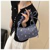 Sweet Japanese Style Cotton Crescent Bag Fashionable Women's Shoulder Handbag Casual Tote KTB