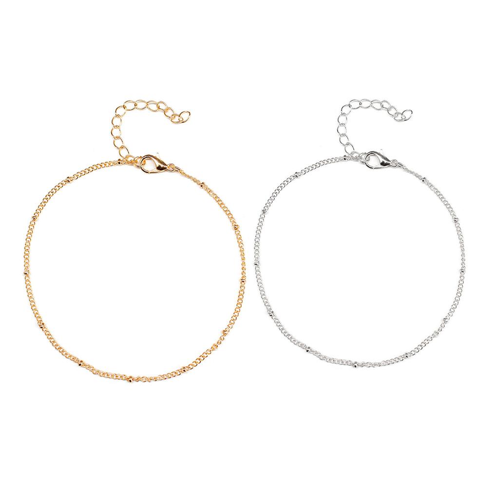 Anklet Exquisite Valentines Chains Foot Anklets Ankle Ornaments Gold Women's Gifts Alloy Bracelets Silver Day for Office Lady