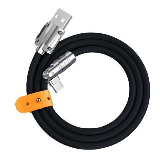 120cm Charging Cable Indicator Zinc Alloy High-power Rotatable 120W USB To Type-C Fast