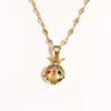 Collane Pendenti Coccinella in Acciaio Inossidabile Color Oro per Donne Moda Zircone Colorato Charm Collana Animale Gioielli Femminili