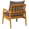 Garden Chair with Cushions 2 Pieces Oil Natural Finish 65 X 59.5 X 72 Cm