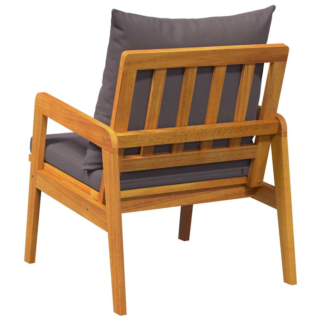 Garden Chair with Cushions 2 Pieces Oil Natural Finish 65 X 59.5 X 72 Cm