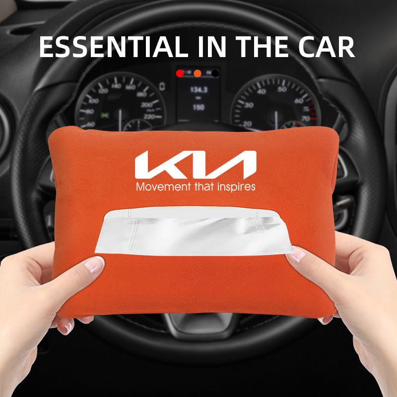 ACZ2 Car Tissue Box Seat Tissue Box Holder Auto Interior Storage Storage Box Decoration For Kia Rio Ceed Sportage Cerato Soul Sorento