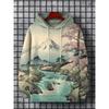 Men's Hoodie Landscape Paint Print Y2k Sweatshirt Harajuku Hooded Shirt Pullover Casual Oversized Long Sleeve Top Men's Clothing