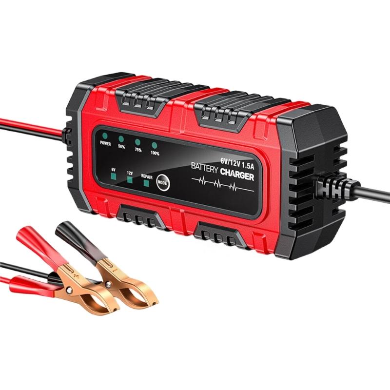 User Friendly Automotive Battery Chargers with Clear LED Indicators Monitoring 6V/12V Lead Acid Battery Charging Position 1