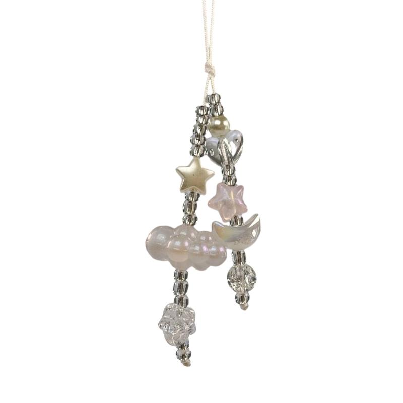 Goth Y2K Phone Charm Pendant Keychain Sweet Star Flower Cellphone Chain Strap Lanyard for Women Bag Camera Accessories