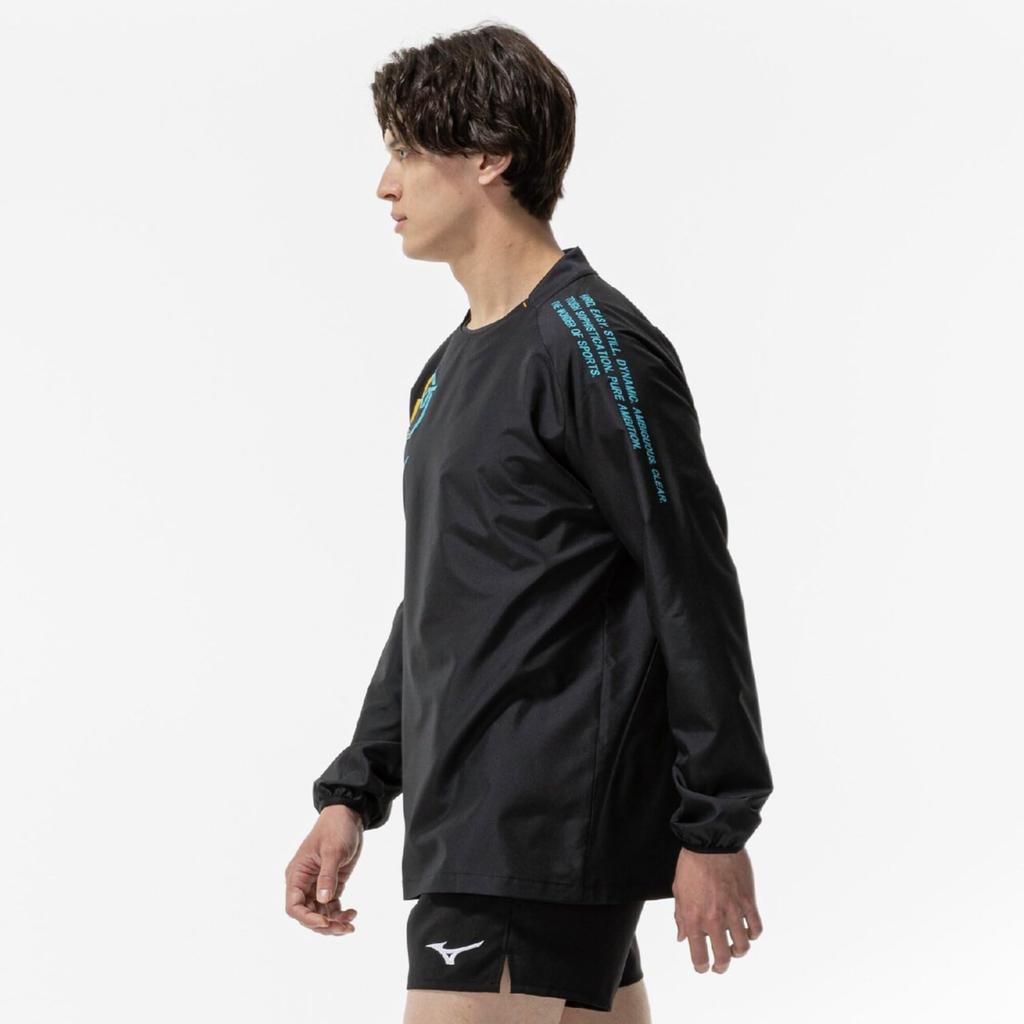 Volleyball wear N-XT long-sleeve training top V2MEC501 Unisex Black x Capri Breeze XL