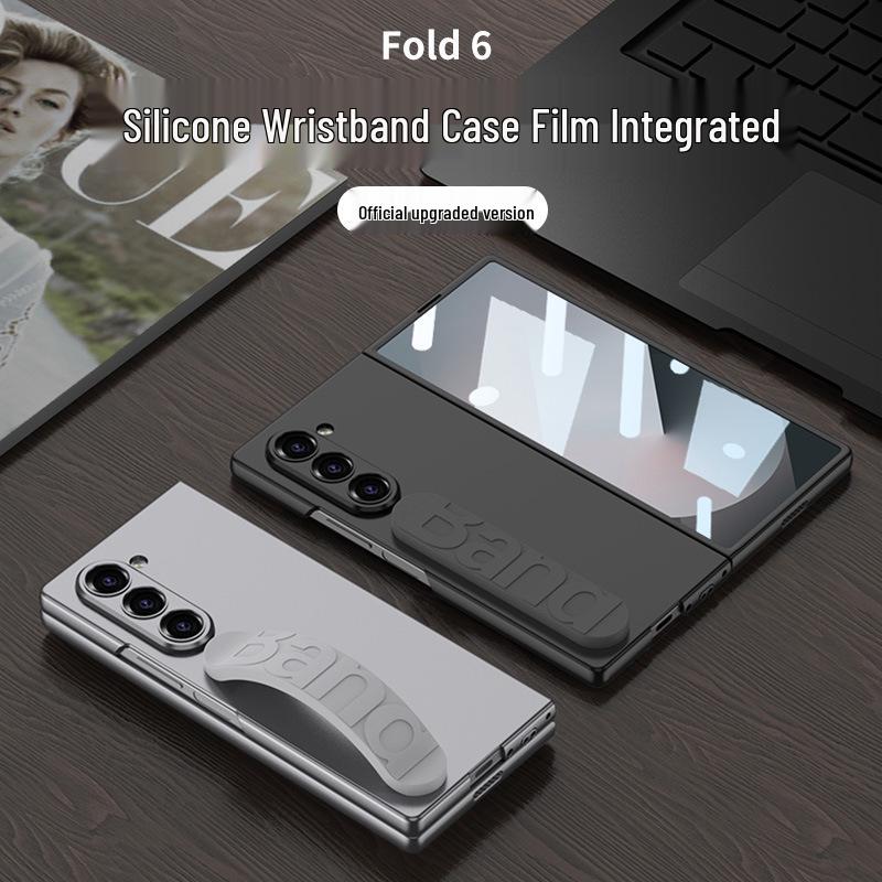 Samsung Z Fold6 Silicone Wrist Strap Case with Integrated Film