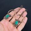 Emerald 999 Copper Wire Wrapped Earrings, Handmade Gemstone Earrings Jewelry, Gifts For Wife Brand New Earrings