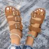 Fashion 2025 Summer Fashion Women's Buckle Sandals New Sexy Open Toe Casual Sandals Comfortable Platform Shoes Flat Slippers Zapatos